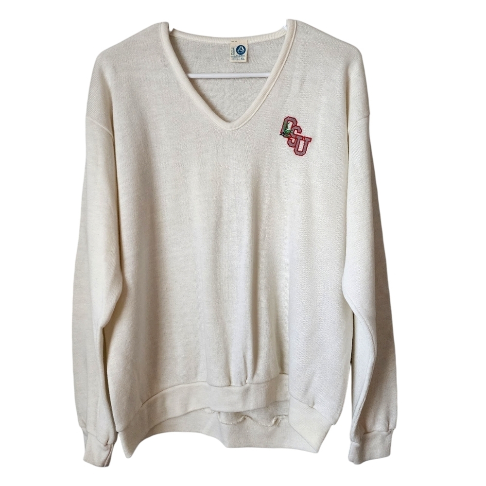 OSU x VINTAGE Knit sweater long sleeve Ohio State‎ University 80s size XL